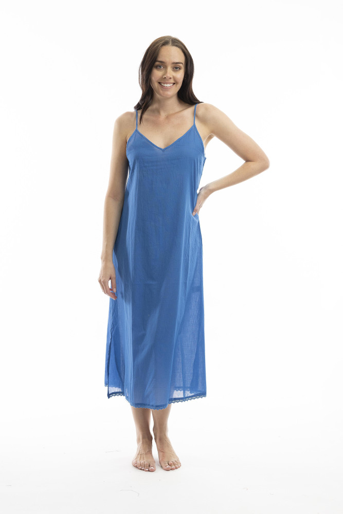 Maxi Length Slip Electric Blue