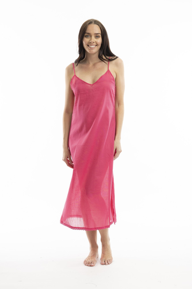 Maxi Length Slip Hot Pink