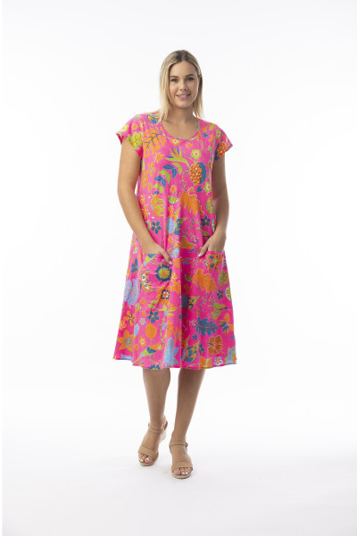 Miraflores Dress Layers Short Sleeve Print