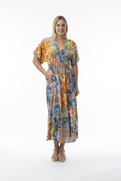 Miramar Dress Elastic Under Bust Print