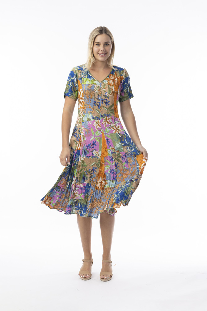 Miramar Dress Godet Short Sleeve Main