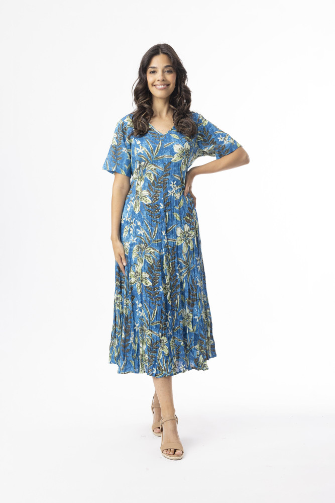 Miramar Dress Godet Short Sleeve Second