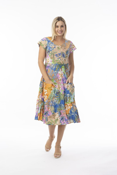 Miramar Dress Layers Pockets Print