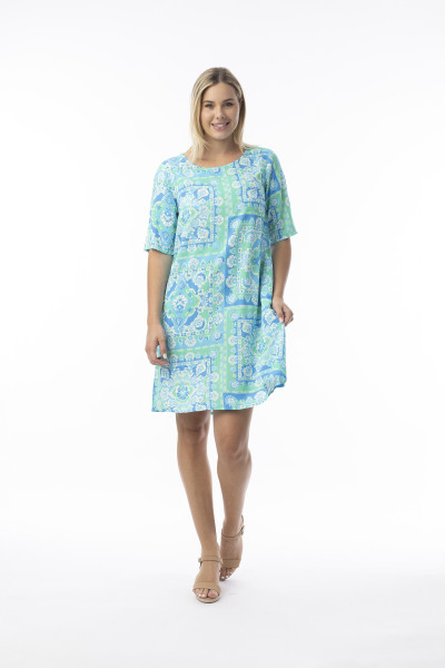 Montevideo Aqua Dress Contemporary Aqua