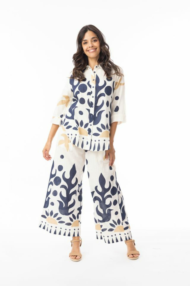 Nazca Top Collar Print