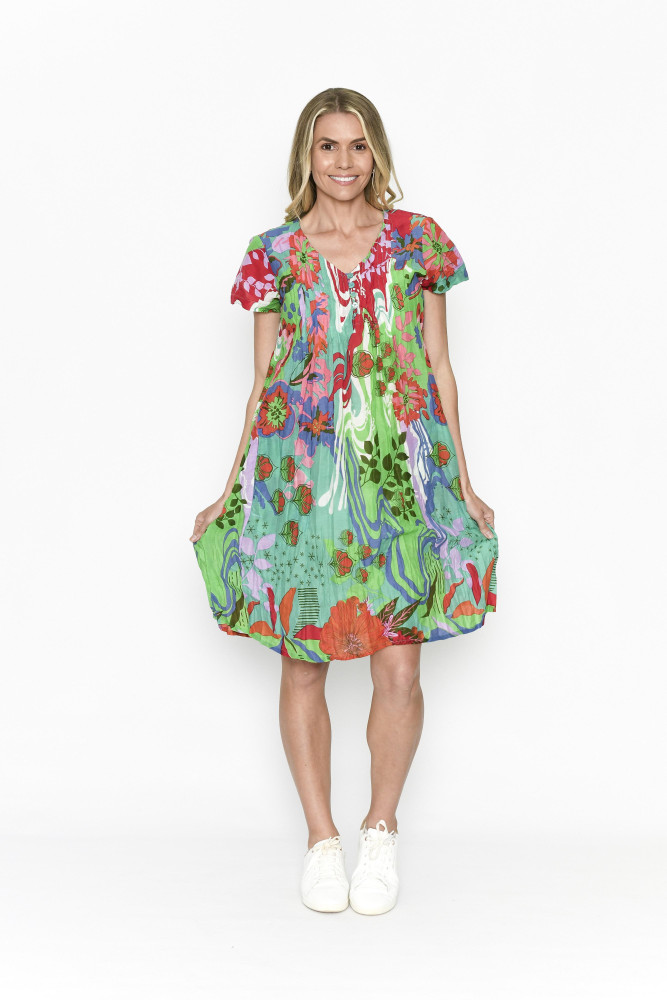 Nicola Dress Cap Sleeve Oriental 4