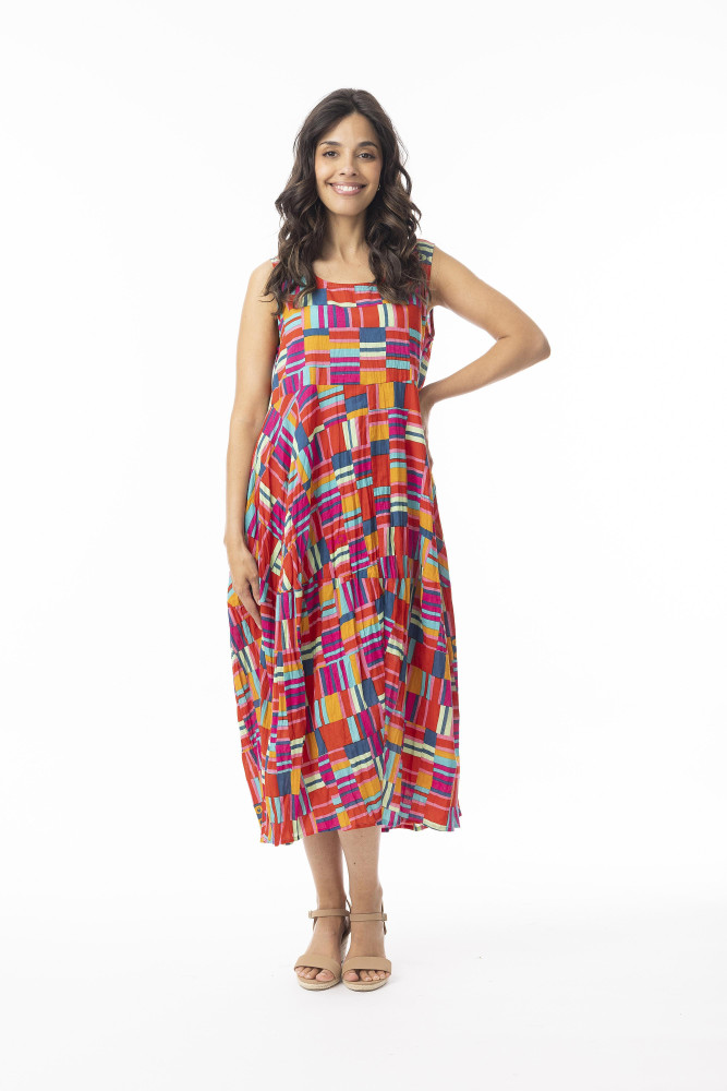 Peru Dress Bubble Sleeveless Print