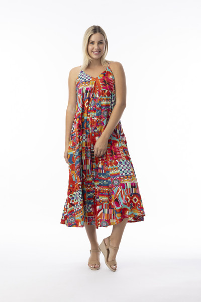 Peru Dress Strappy Print