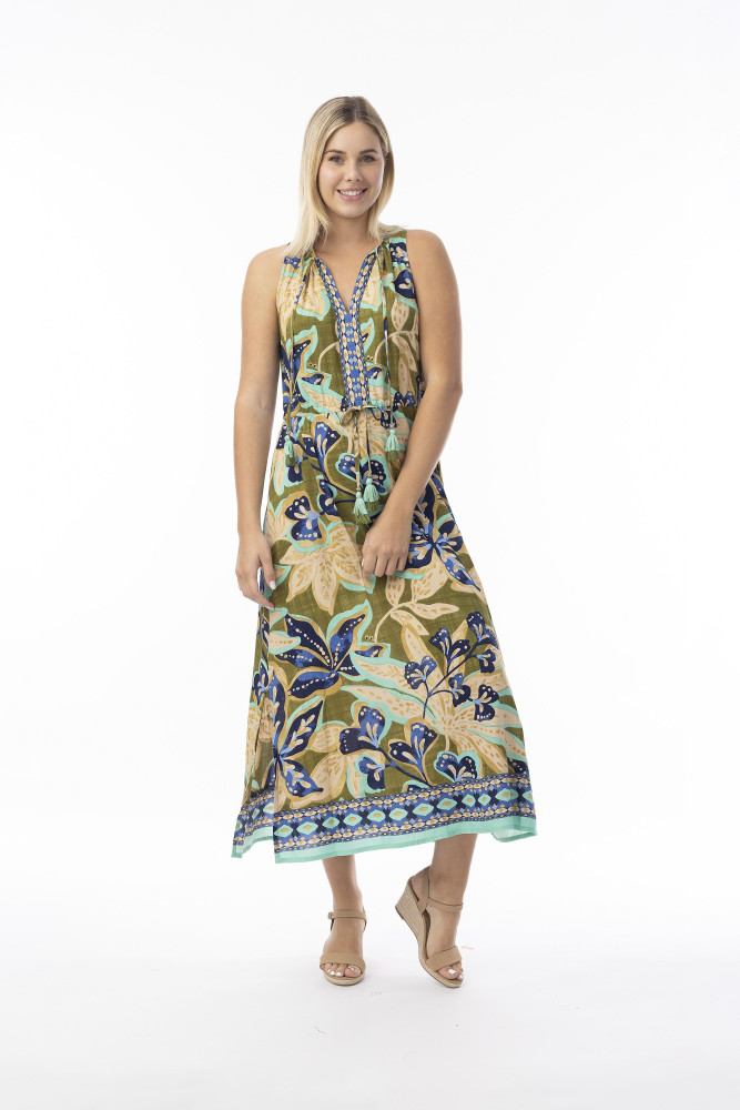 Playa Brava Dress V Sleeveless Print