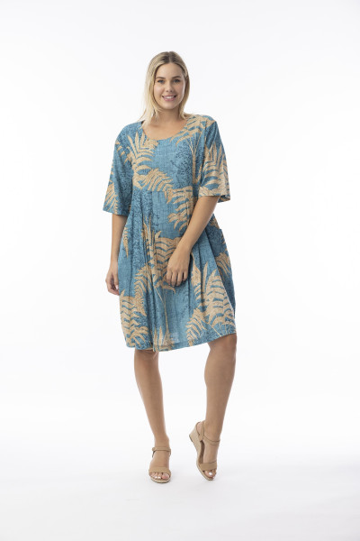 Ponta Verde Dress Elbow Sleeve Print