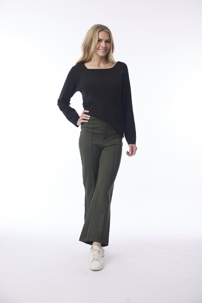 Ponte Pant Flair Leg Military