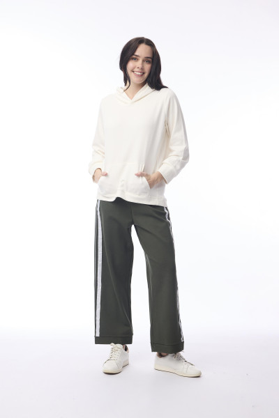 Ponte Pant Oversize Side Band Military