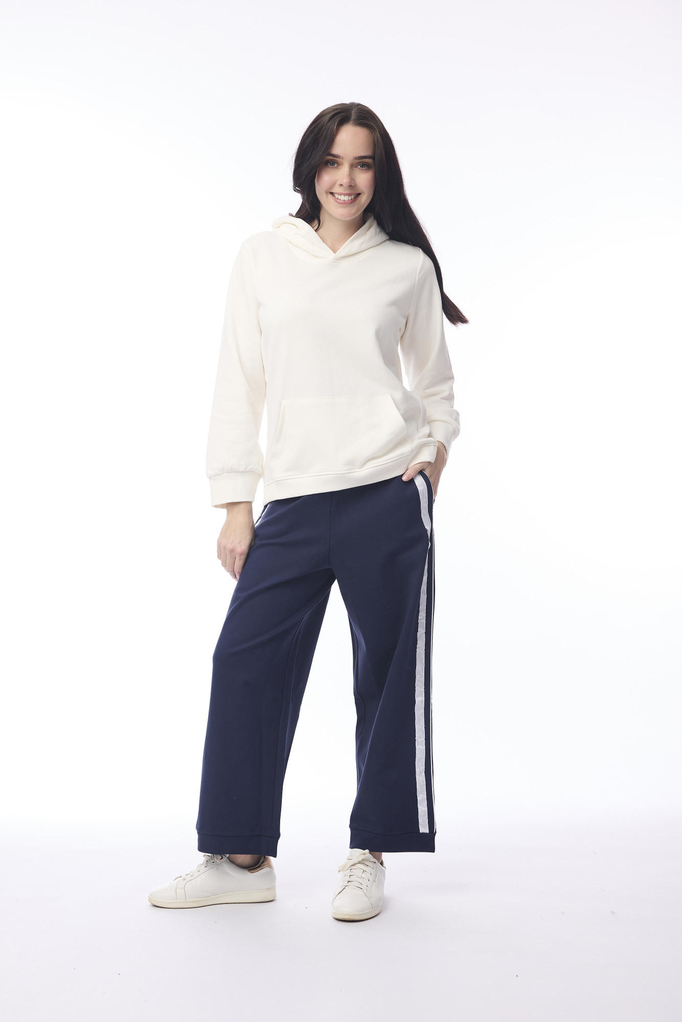 Ponte Pant Oversize Side Band Navy