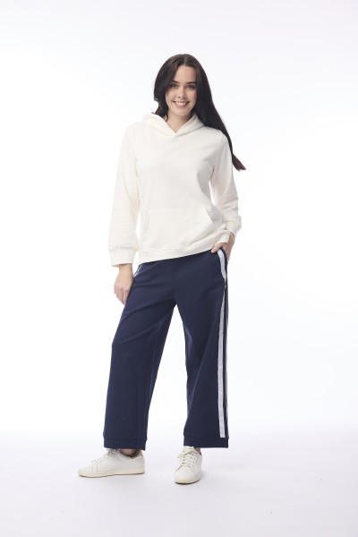 Ponte Pant Oversize Side Band Navy