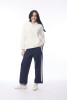 Ponte Pant Oversize Side Band Navy