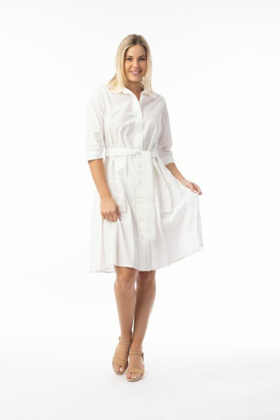 Poplin Essentials Dress Buttonthrough White