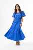 Poplin Essentials Dress Maxi Ruched Blue