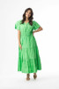 Poplin Essentials Dress Maxi Ruched Green