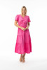 Poplin Essentials Dress Maxi Ruched PINK