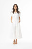 Poplin Essentials Dress Maxi Ruched White