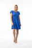 Poplin Essentials Dress Short Ruched Blue