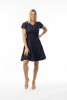Poplin Essentials Dress Short Ruched Navy