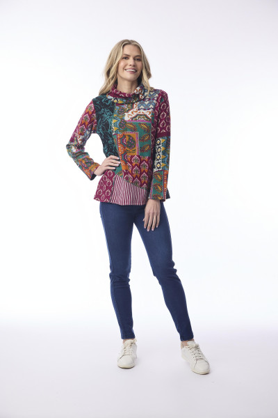 Prato Top Patch Cowl Print