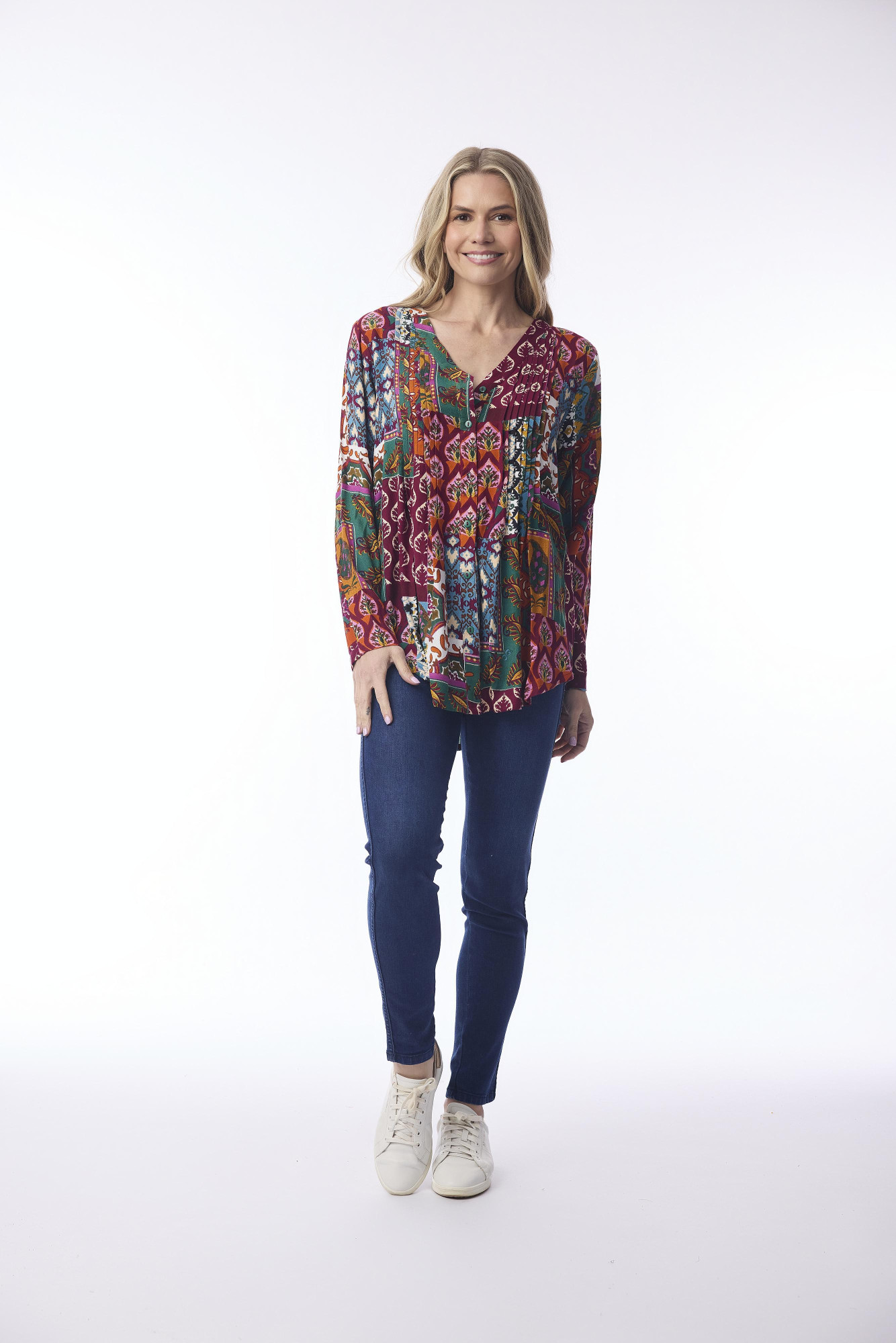 Prato Top Pleated Print