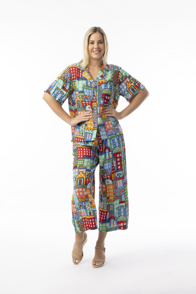 Printed Cotton Oversized Top CITY