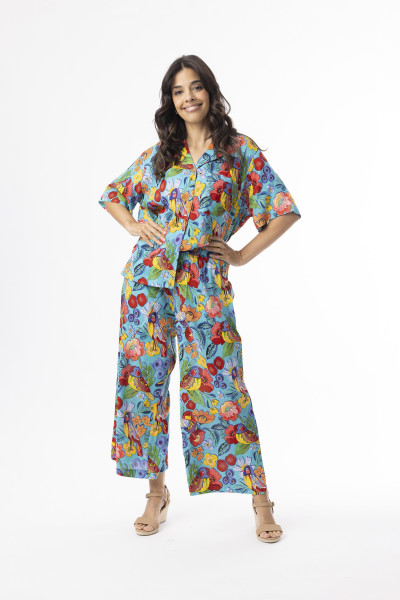 Printed Cotton Pant Birds