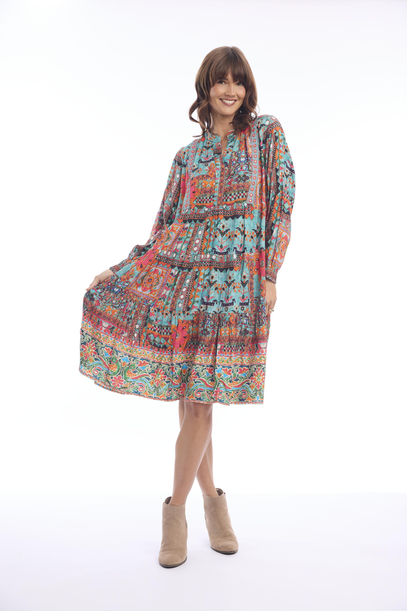Rabari Dress Placket Print