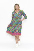 Rebecca Tie Nk Dress 3/4 Sleeve Ikat 2