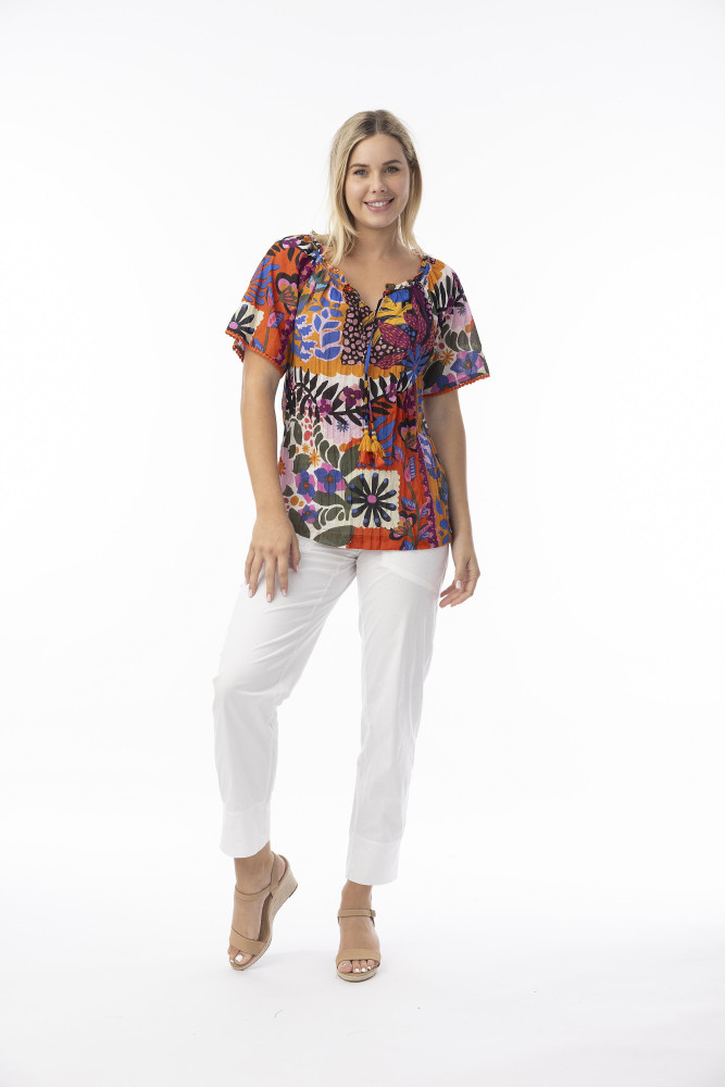 Salvador Top Tassel Print