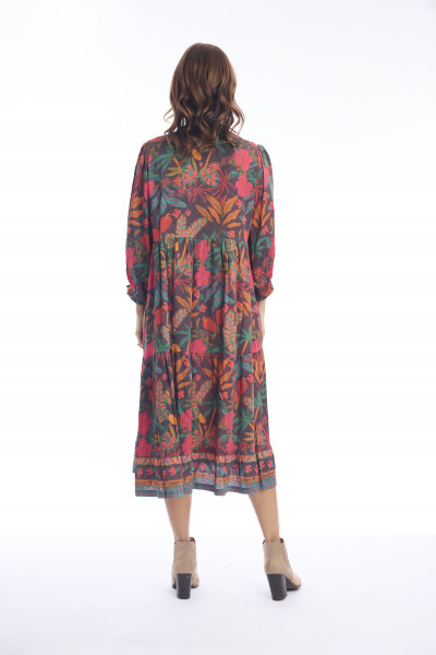 Samos Dress Placket Print