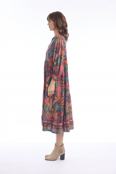Samos Dress Placket Print