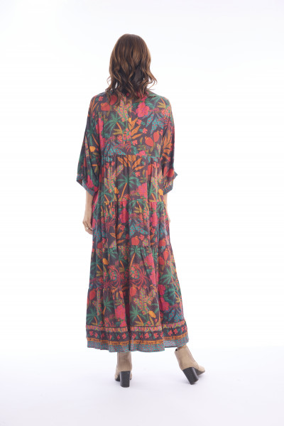 Samos Dress Maxi V Print