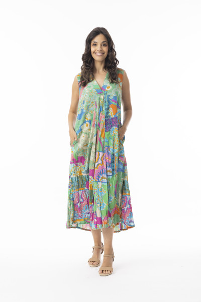 Santa Cruz Dress V Sleeveless Print