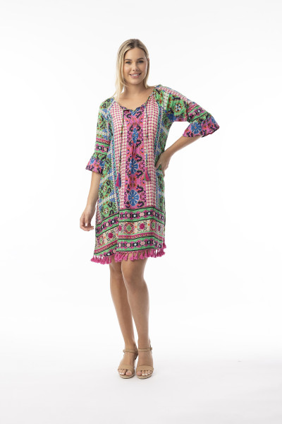 Sao Bento Dress Tassels Print