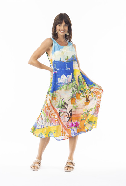 Sardinia Dress Sleeveless Print