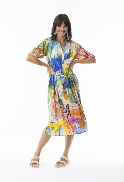 Sardinia Dress Tie Waist Print