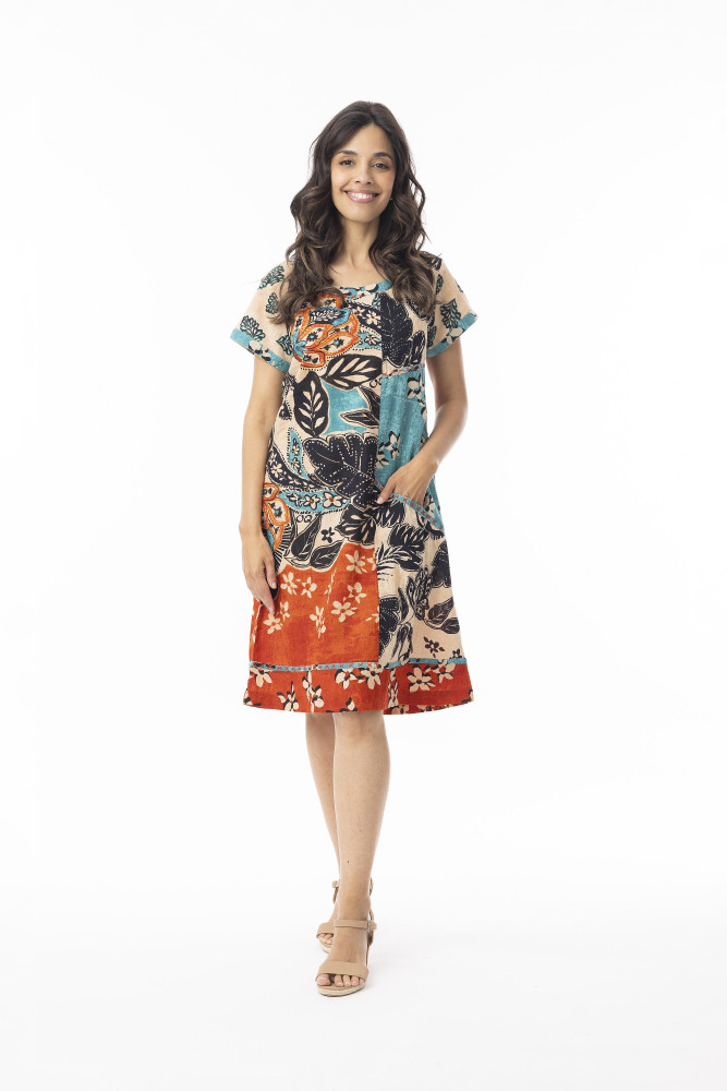 Saventa Dress Patch Print