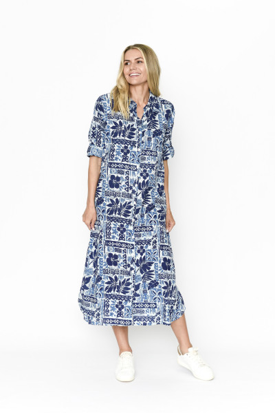 Sofia Shirt Dress Hawaii Blue