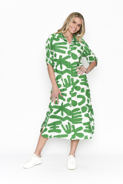 Sofia Shirt Dress Lrg Abs Green
