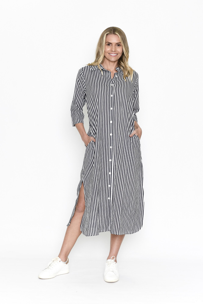 Sofia Shirt Dress Stripe Navy