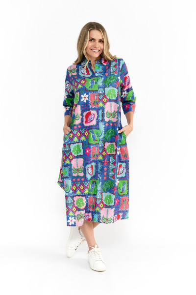 Sofia Shirt Dress Trop Stories Blue