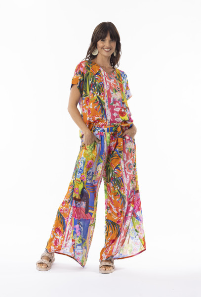 Stefania Top Short Sleeve Print