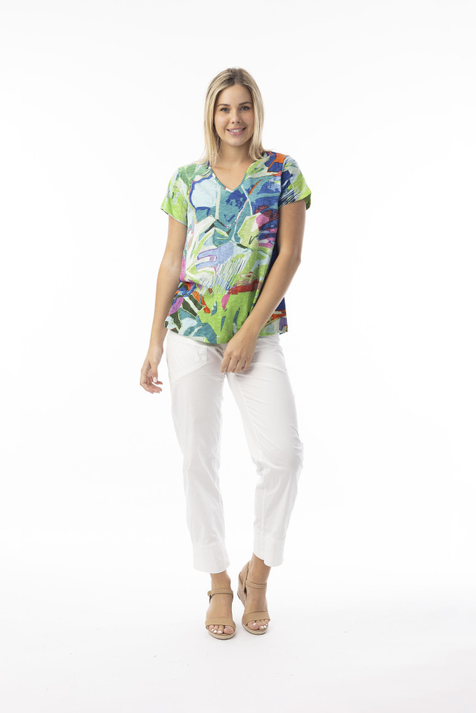 T-shirts T-Shirt Contemporary V Leaves Blue