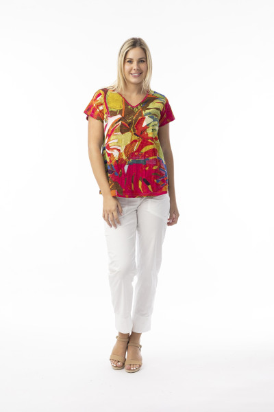 T-shirts T-Shirt Contemporary V Leaves Red