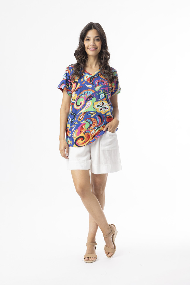 T-shirts T-Shirt V Retro Paisley