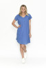Taylor Dress Cap Sleeve Solid With Lining Blue